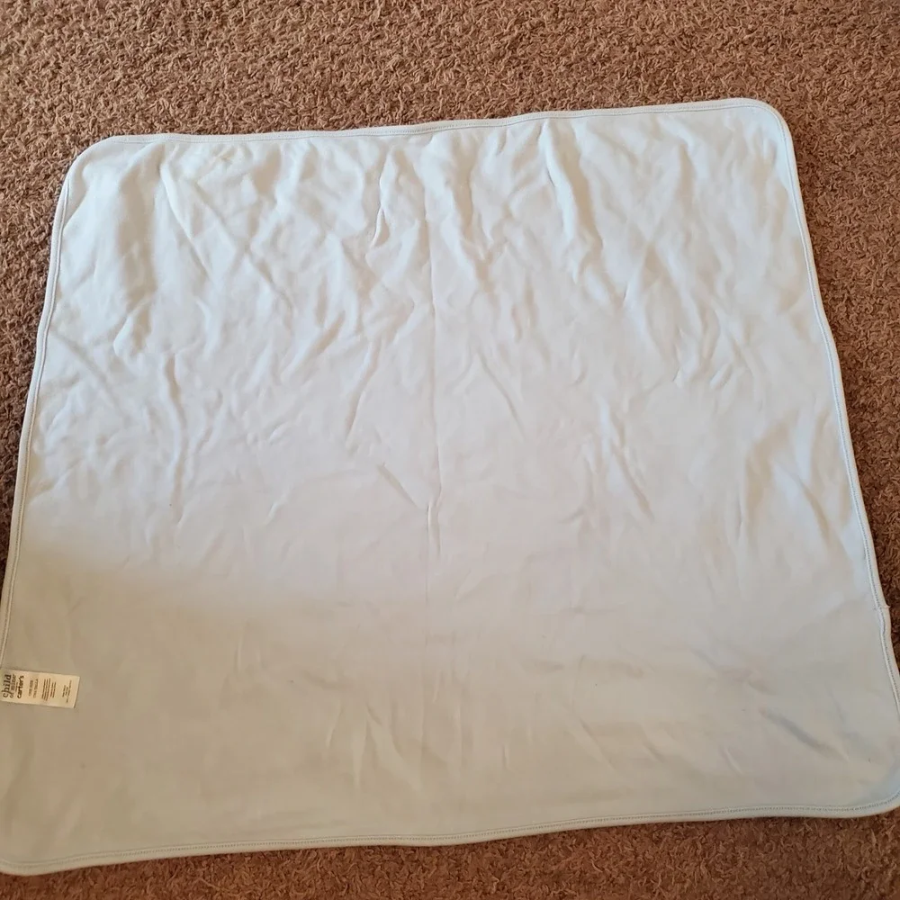 Carters Child Of Mine Baby Blanket Rhino Blue Gray White Stripes Cotton 25x30